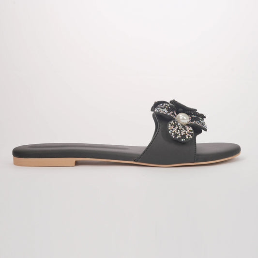 Dahlia Sparkle Flats - Black