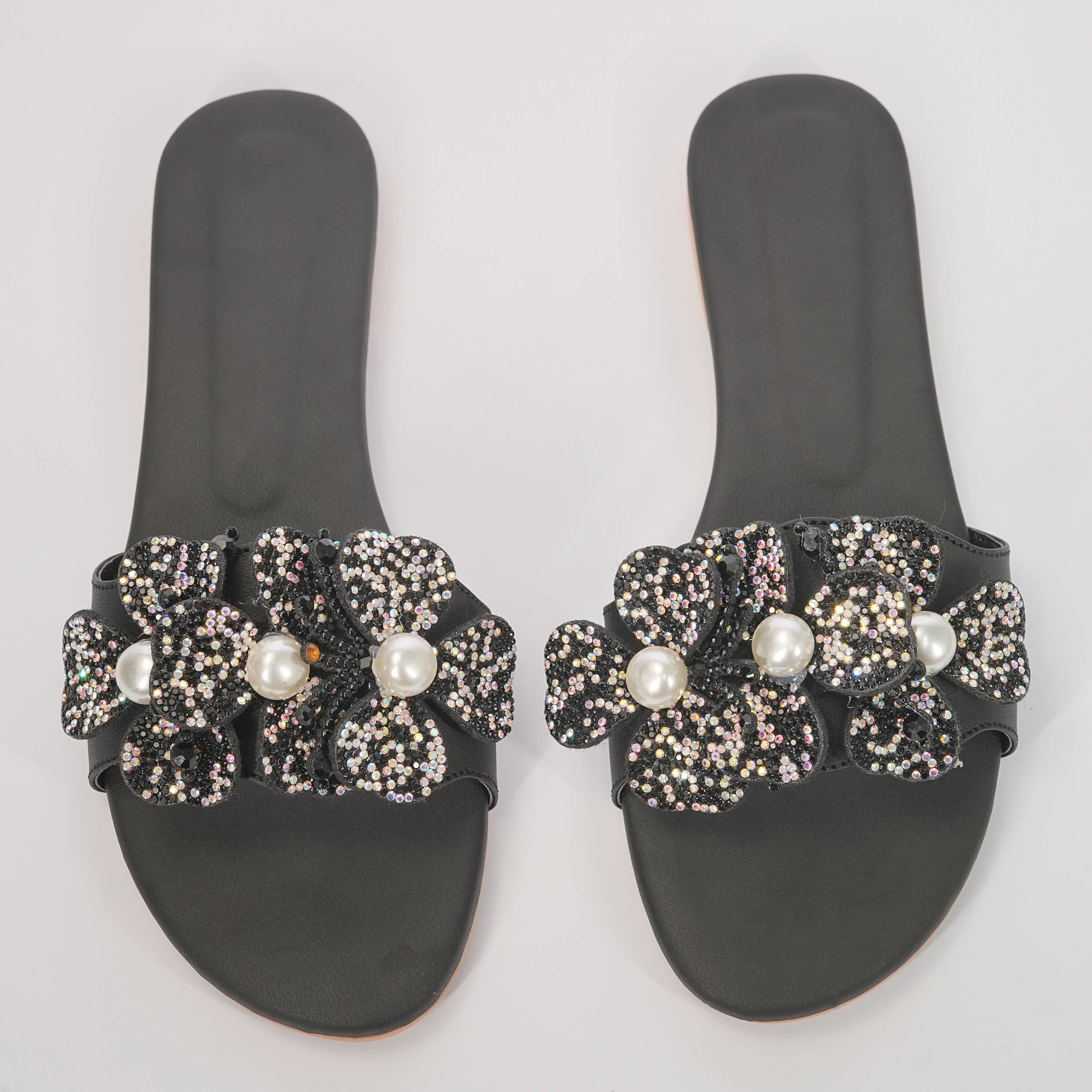 Dahlia Sparkle Flats - Black
