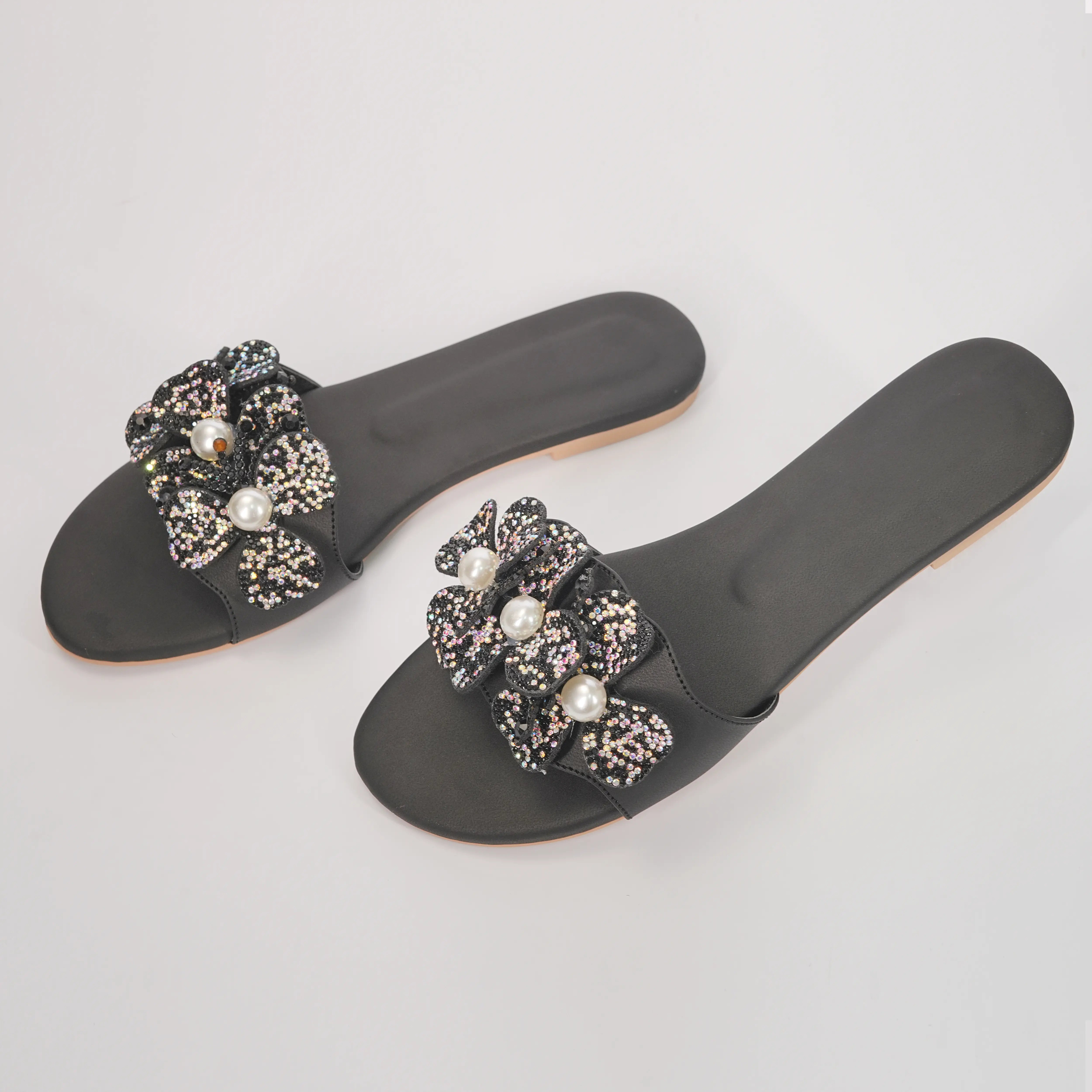 Dahlia Sparkle Flats - Black