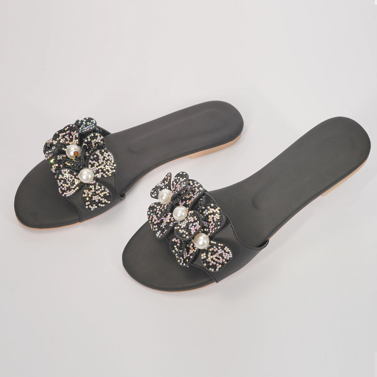 Dahlia Sparkle Flats - Black