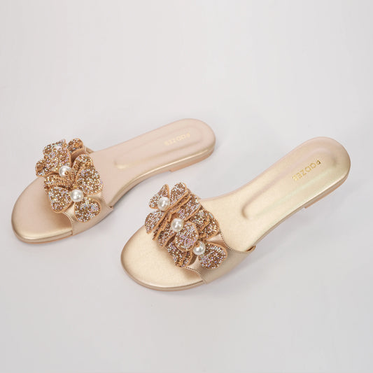 Dahlia Sparkle Flats - Golden
